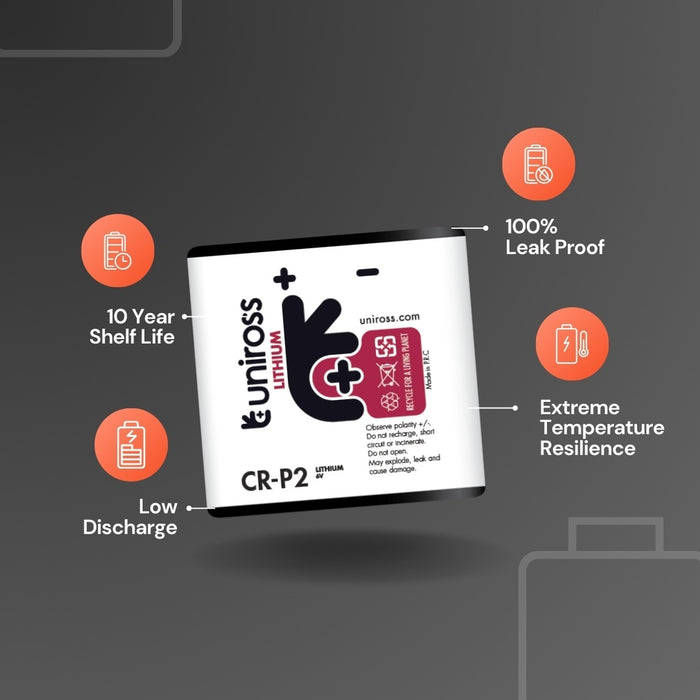 بطارية ليثيوم أسطوانية CR-P2 (عبوة قطعة واحدة) من يوني روس Uniross